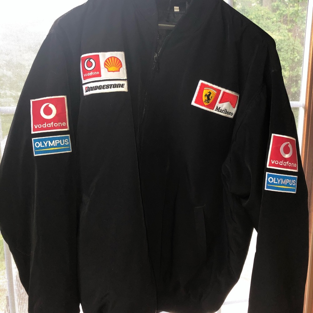 FERRARI JACKET  BLACK XXL COTTON/POLY ZIP  PATCHES